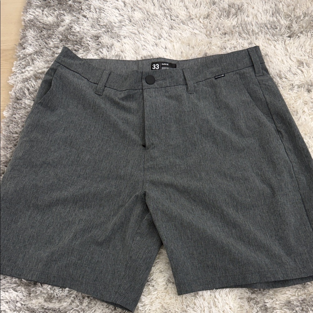 Hurley Men's Gray Flat Front Casual Shorts
